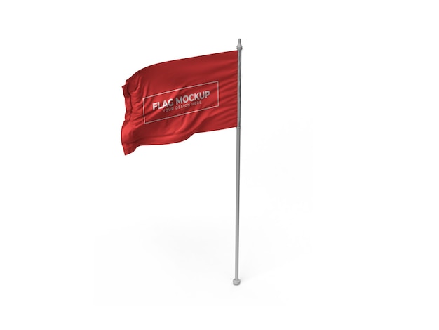 Waving Flag Mockup Design Isolated