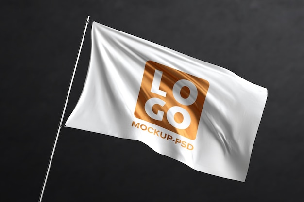 Waving flag mockup