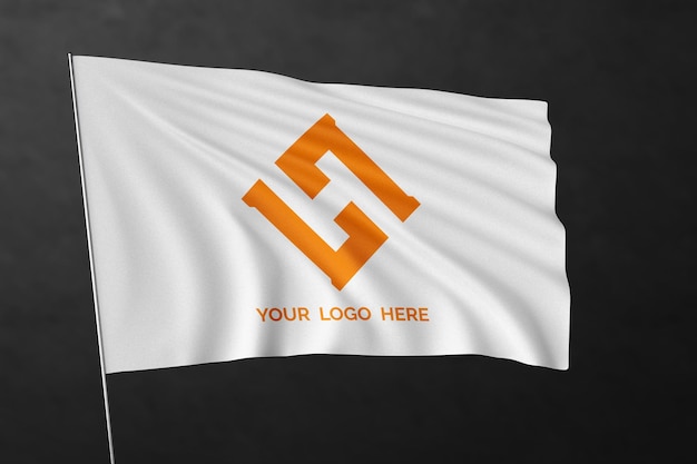 Waving flag mockup