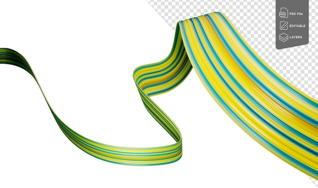 PSD waving kazakhstan flag ribbon kazakhstan independence day national day 3d illustration