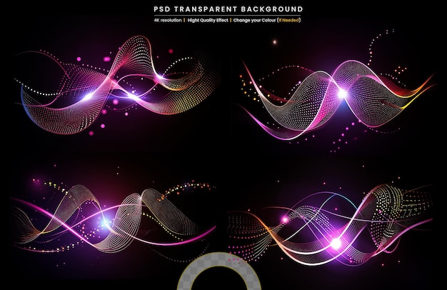 waving particle technology on Transparent Background