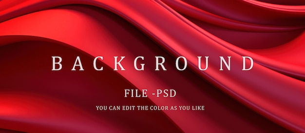 Wavy red fabric background