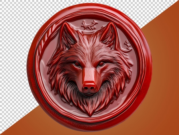 Wax seal embossed with transparent background