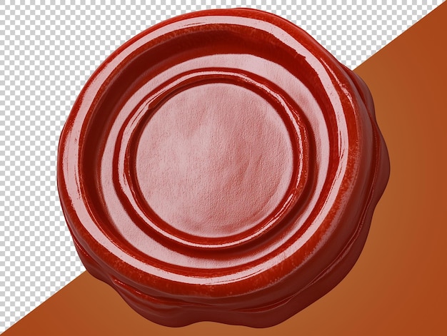 Wax seal embossed with transparent background