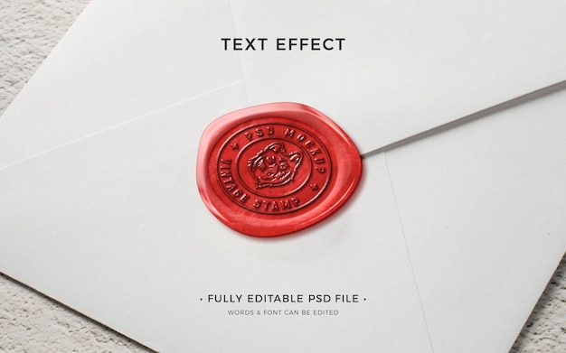 Wax seal stamp text effect