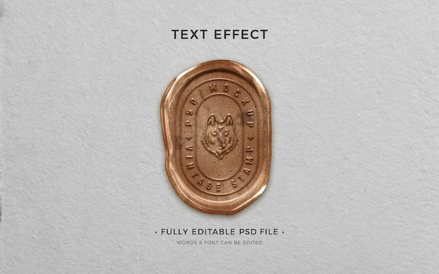 Wax seal stamp text effect