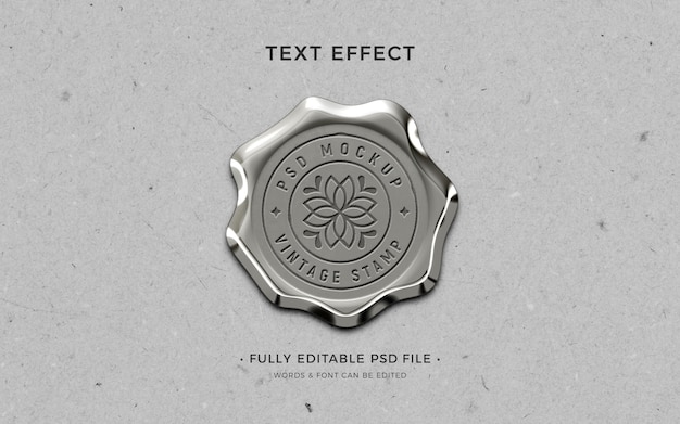 PSD wax seal stamp text effect