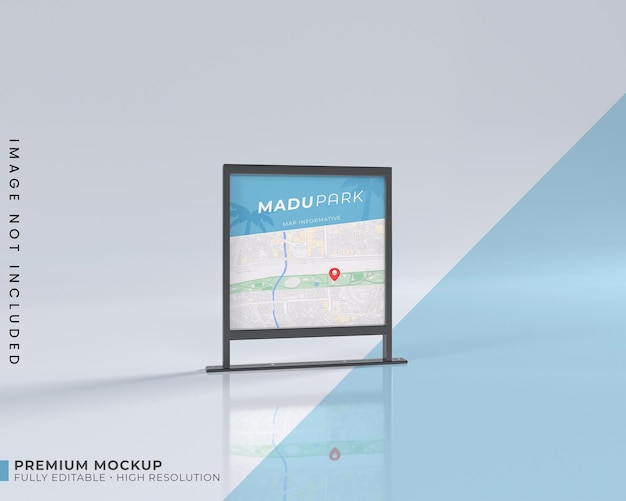 wayfinding billboard square mockup