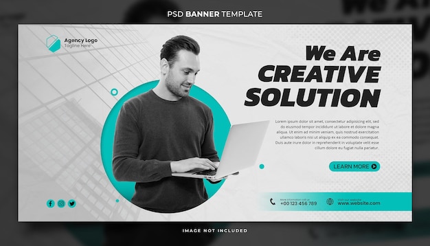 PSD we are creative agency cover or banner template