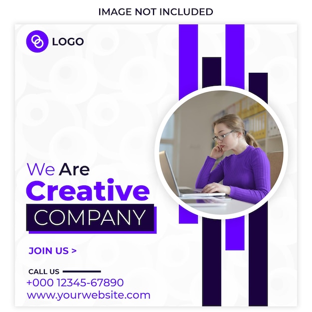 PSD we are a creative company digital marketing social media post design template