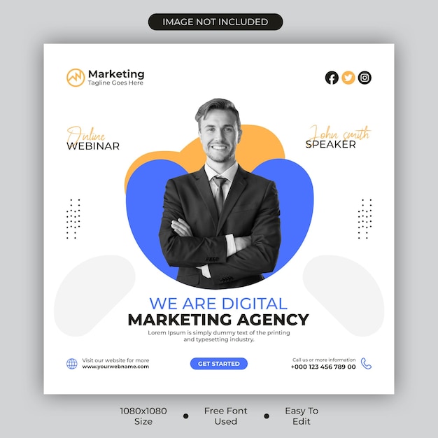 We are a digital marketing agency social media post and web banner template