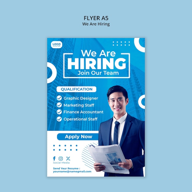 PSD we are hiring flyer template design