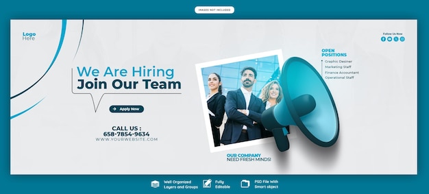 We are hiring job vacancy Facebook cover banner template