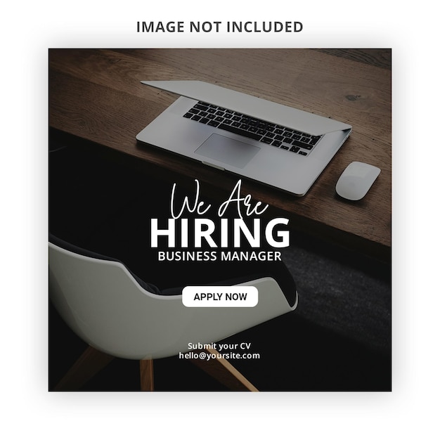 PSD we are hiring job vacancy social media banner or instagram post template