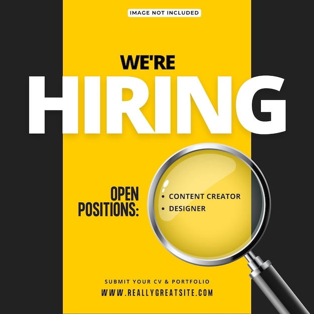 PSD we are hiring job vacancy social media post template