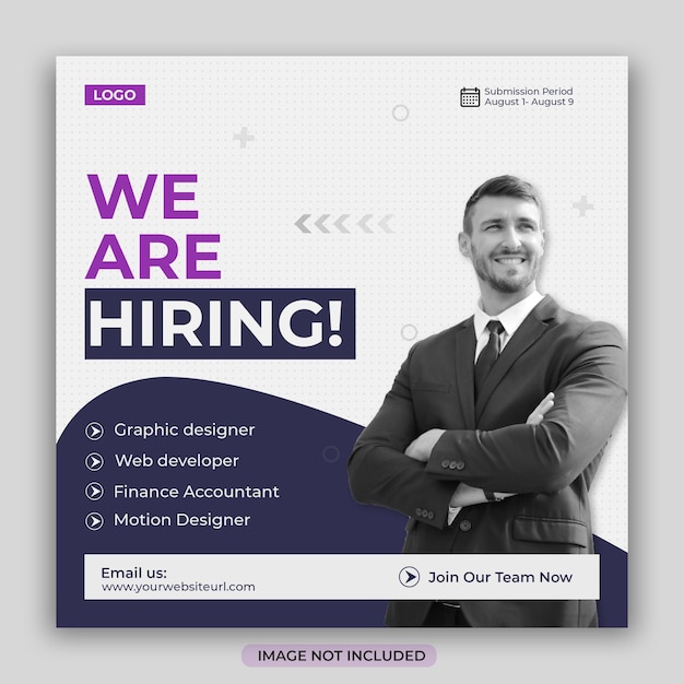 we are hiring job vacancy square flyer or social media post template instagram storie