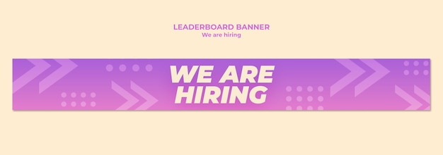 We are hiring leaderboard banner template design