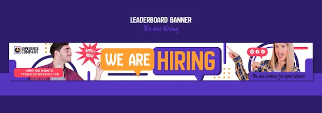 PSD we are hiring leaderboard banner template design