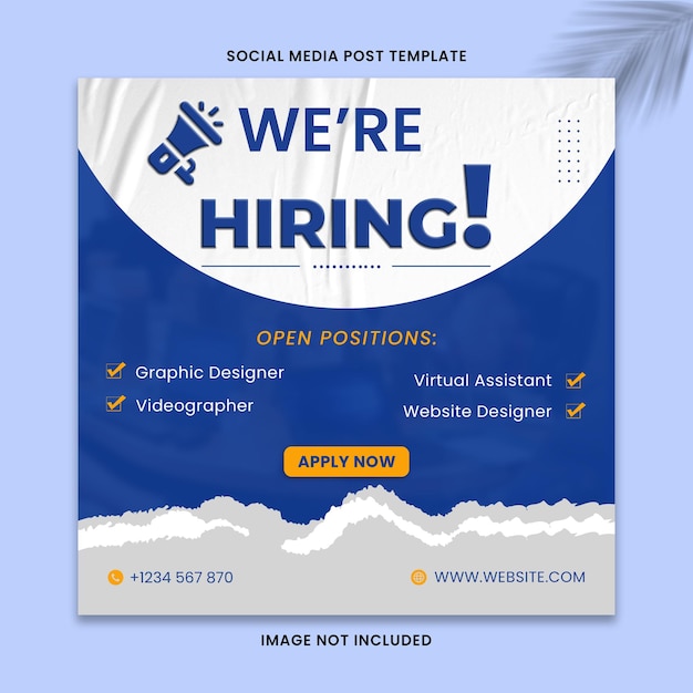 We Are Hiring Open Positions Design Social Media Post Template