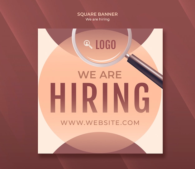 PSD we are hiring square banner template design