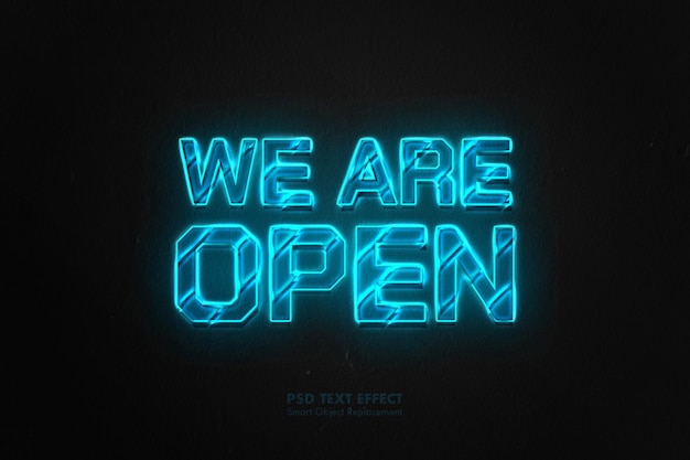 We are open text effect template