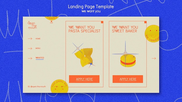 We want you landing page template