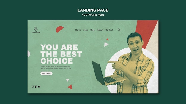 We want you landing page