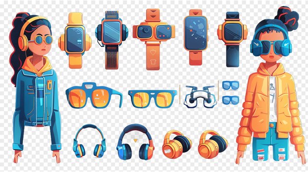 PSD wearable tech illustration isolated on transparent background