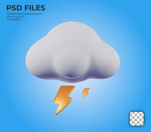 Weather icon Simple 3d render illustration on vibrant background