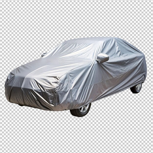 PSD weatherproof automobile cover isolated on transparent background