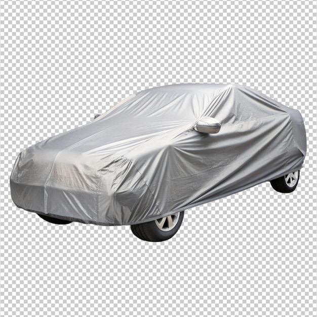 PSD weatherproof automobile cover isolated on transparent background