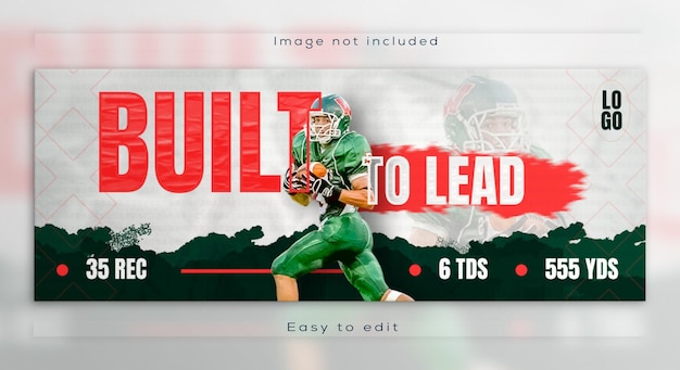 Web banner social media facebook cover post for American football sport event template Design