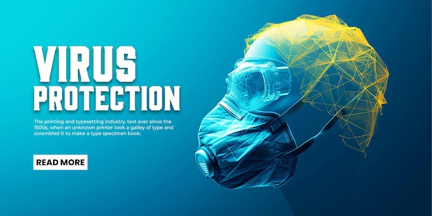 web banner template design for virus protection