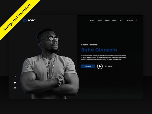 Web header template for freelance