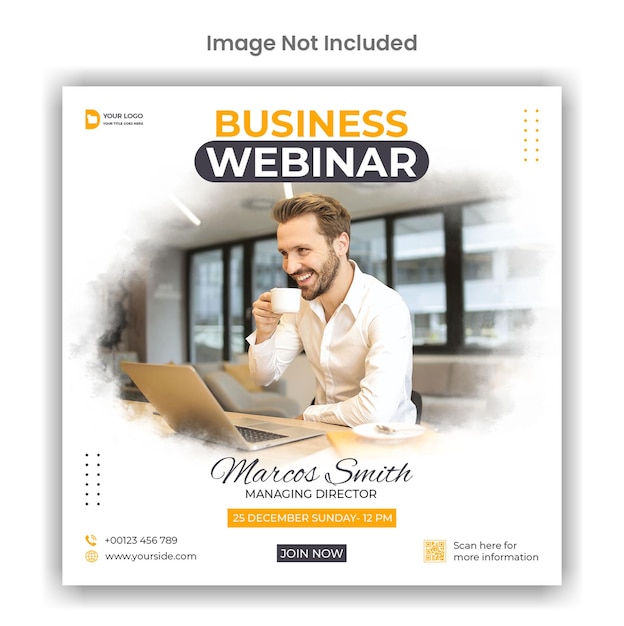 Webinar conference social media or instagram post template