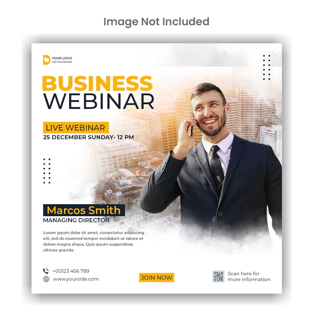 Webinar conference social media or instagram post template