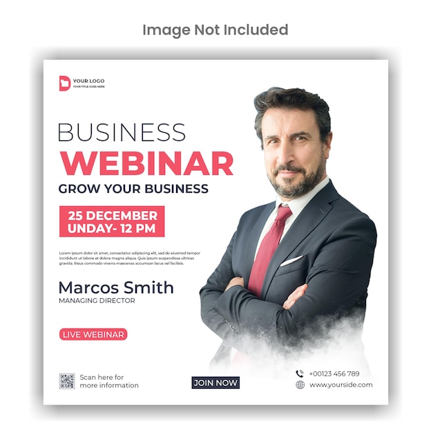 Webinar conference social media or instagram post template