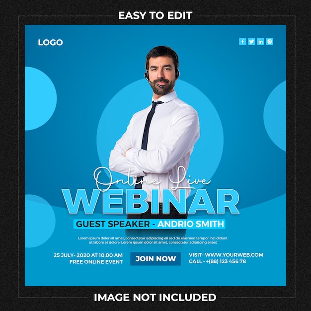 Webinar Corporate Social Media Post Template