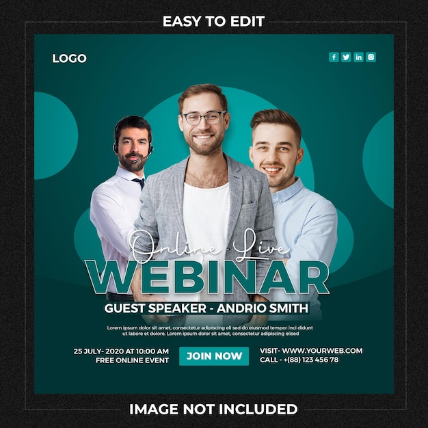 Webinar Corporate Social Media Post Template