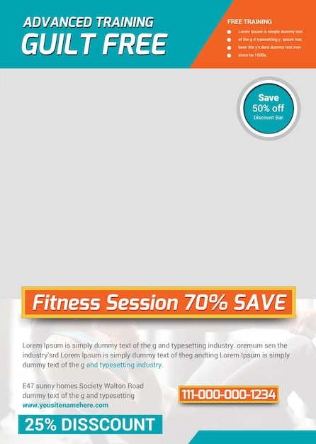 a website for fitness sale is displayed on a website