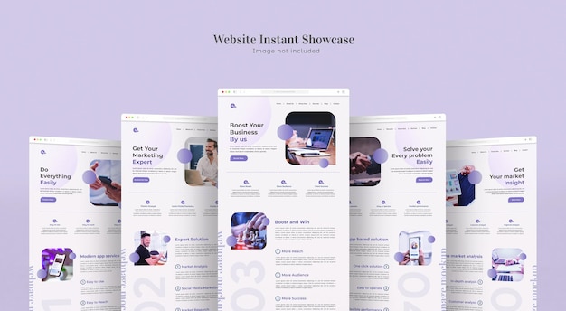 Website instant showcase mockup isolated