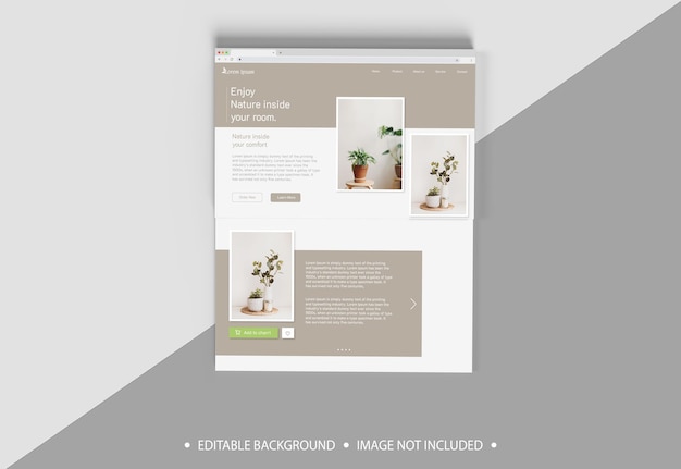 Website landing page mockup