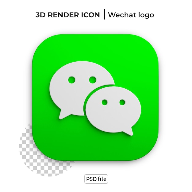 Wechat 3d render logo