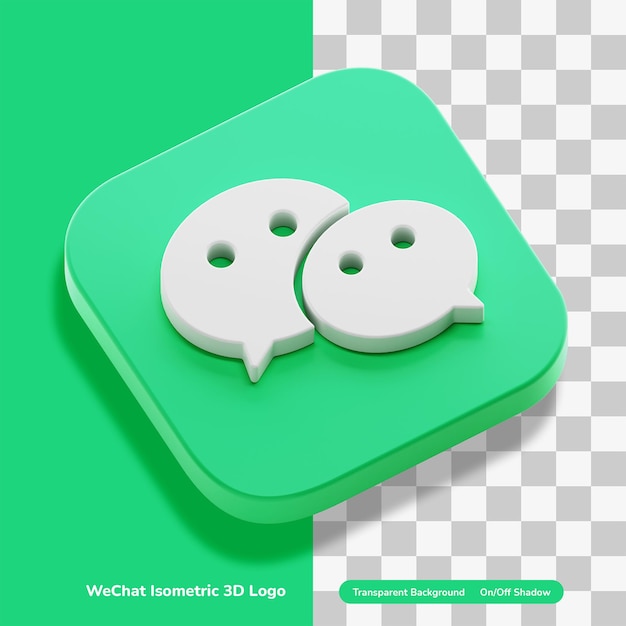 WeChat logo messaging app account 3d concept rendering icon concept isolated