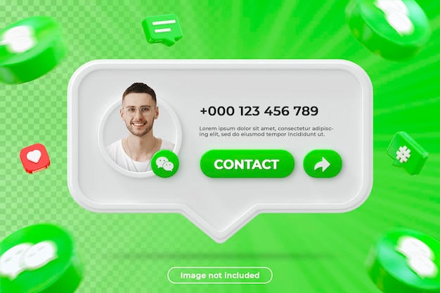 Wechat profile banner 3d render composition