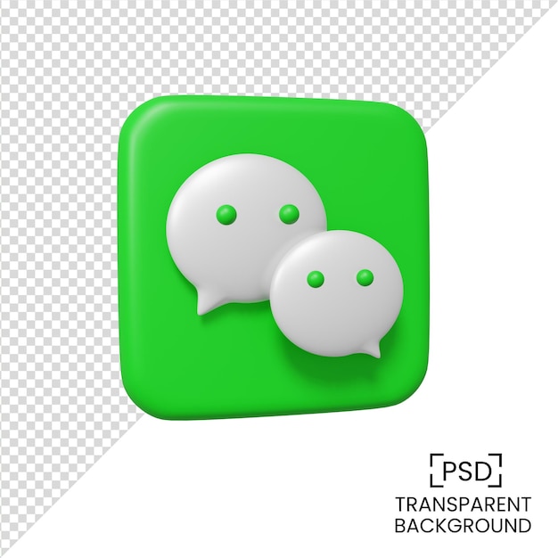 Wechat social media icon 3d render illustration isolated