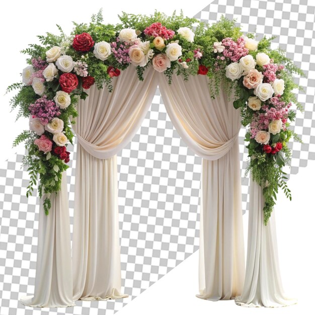 PSD a wedding arch in watercolor style transparent background