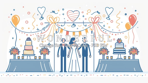 PSD wedding ceremony illustration