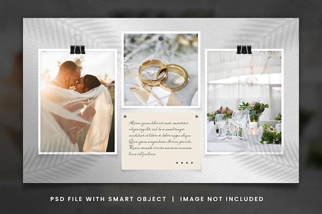 Wedding Ceremony Photo Moodboard Mockup Template