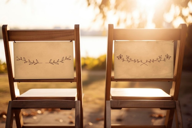 PSD wedding chair mockup sign psd